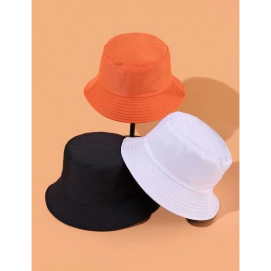 قبعة دلو موحدة اللون 3 قطع
