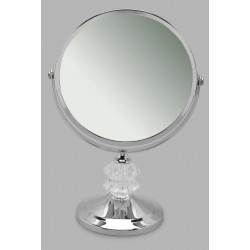 مرآة حمام مزينة باللون الفضي