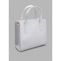 حقيبة كروس نسائية مربعة بتصميم منقوش بلون أبيض