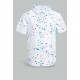 قميص أبيض مطبوع للأولاد الرضَع