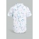قميص أبيض مطبوع للأولاد الرضَع