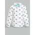 قميص أبيض مطبوع بربطة عنق للأولاد الرضَع