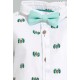 قميص أبيض مطبوع بربطة عنق للأولاد الرضَع