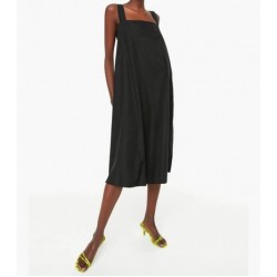 ترينديول أسود متوسط الطول فستان