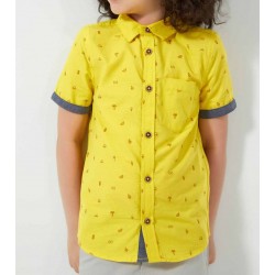 قميص أصفر بطبعة نخلة